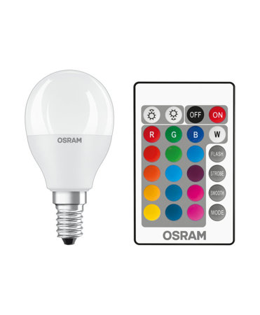 LED Retrofit RGBW ST CLAS P E14 5.5W 2700K ampoule avec télécommande Osram
