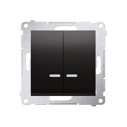 Simon 54 Premium Anthracite Interrupteur double allumage avec rétro-éclairage LED pour version IP44, DW5BL.01/48